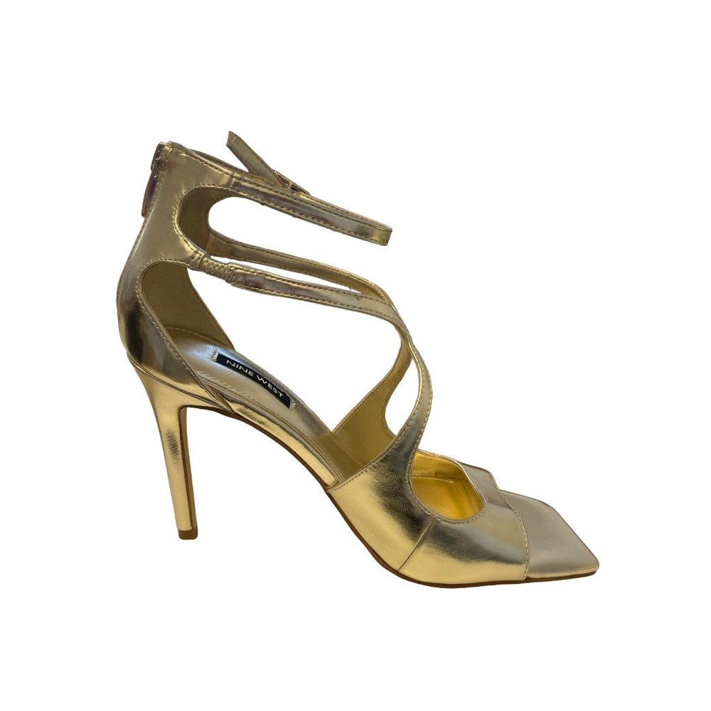 Nine West Women's Tulah Ankle Strap Sandal Heels Women's Gold 8M - Picture 6 of 6